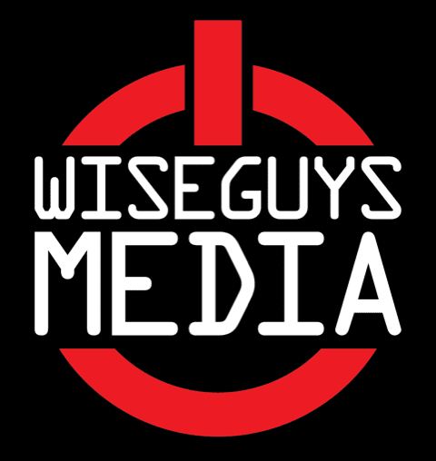 Wiseguys Media logo with bold red and white design.